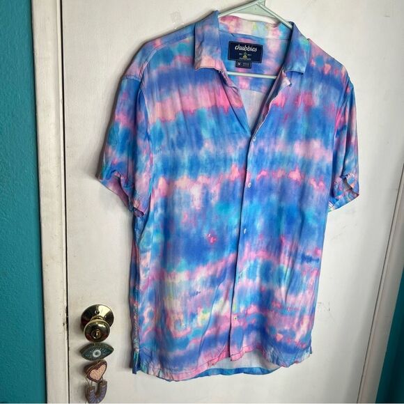 Chubbies The Mr. Cool Button Down Rayon Sunday Shirt medium tide dye - Picture 1 of 7